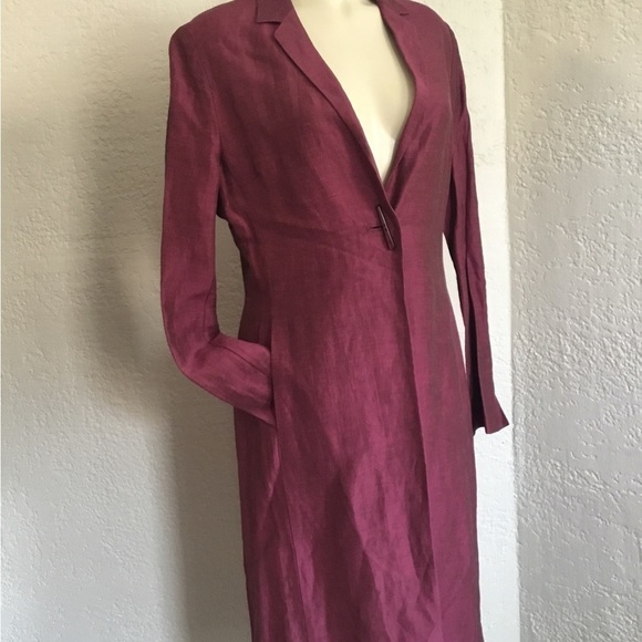 Caramelo dark magenta color one button duster Sz 42. Spain - Picture 3 of 9